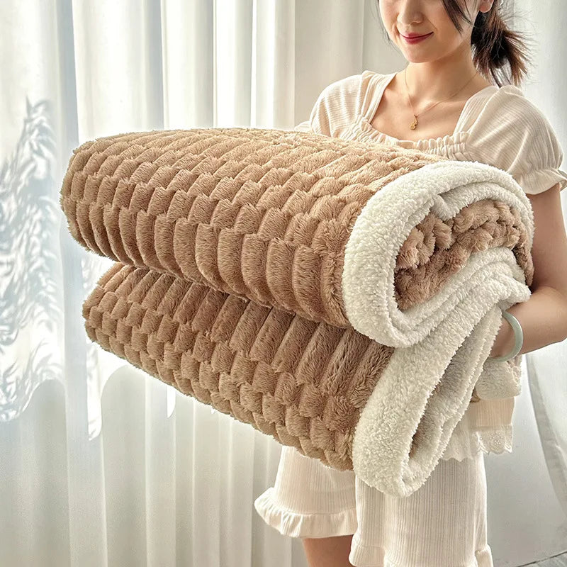 Plush Sherpa Fleece Throw Blanket