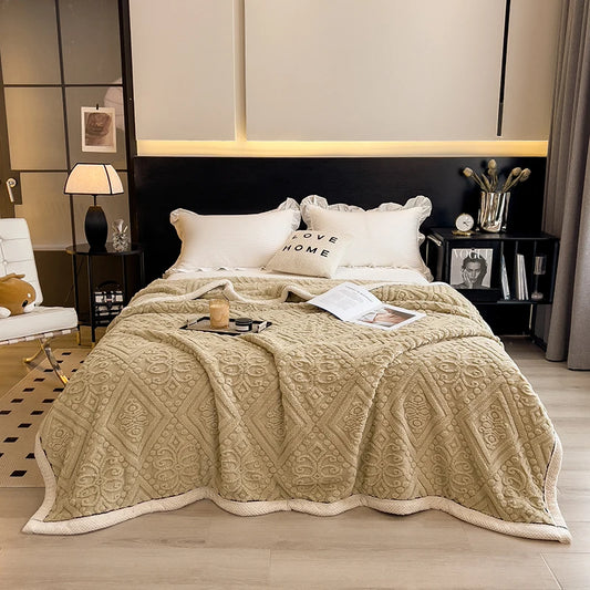 Thick Jacquard Fleece Throw Blanket
