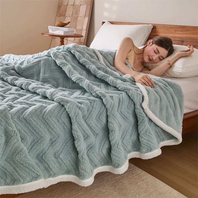 Double-Sided Plush Fleece Throw Blanket