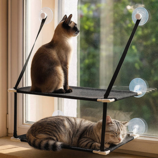 Hamaca de Ventana para Gatos – Cama Elevada con Ventosas Resistentes