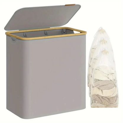 150L laundry basket, 3 removable compartments – Large capacity, slim and sturdy design