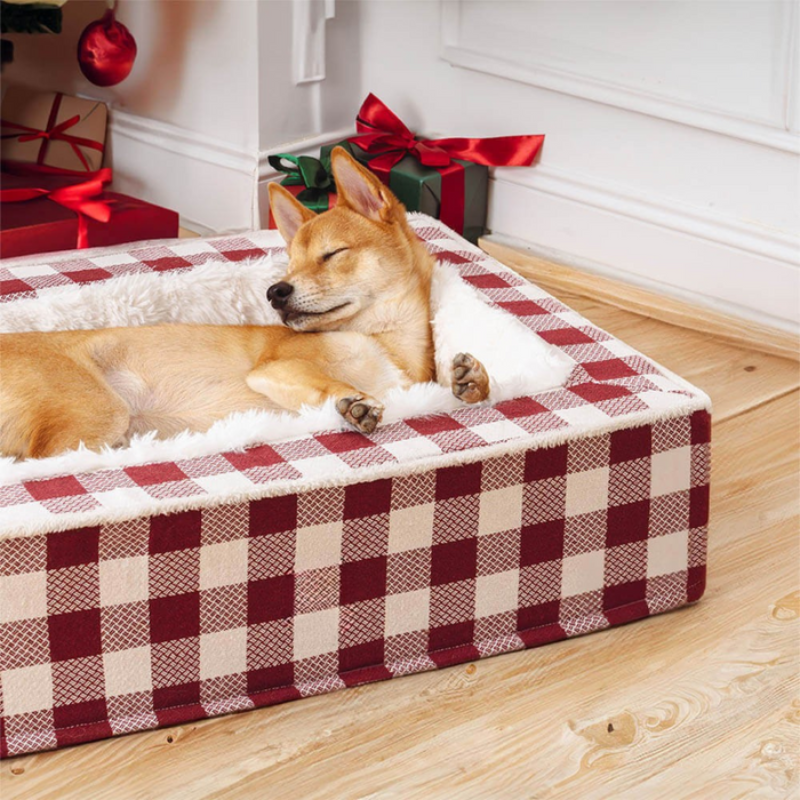Cama ortopédica para perros con relleno de espuma y forro de felpa – Suave, lavable y cómoda para un descanso cálido y reparador