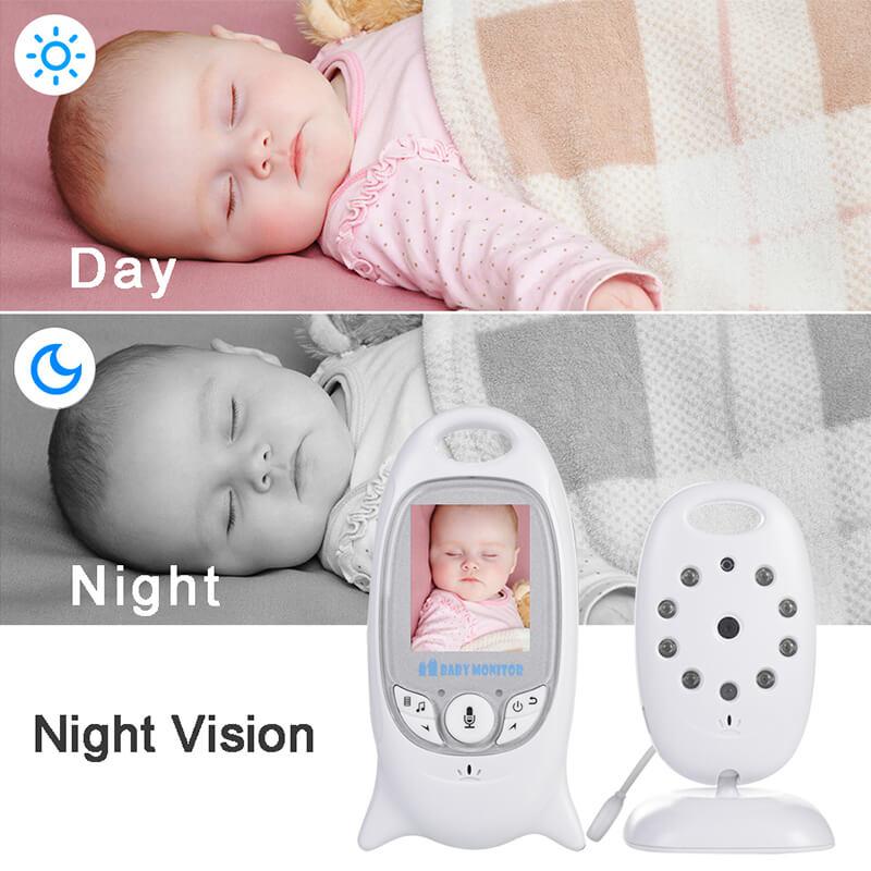 Portable Baby Monitor with Camera and Night Vision – Travel Monitor with Two-Way Audio, Temperature Sensor, and Built-In Lullabies