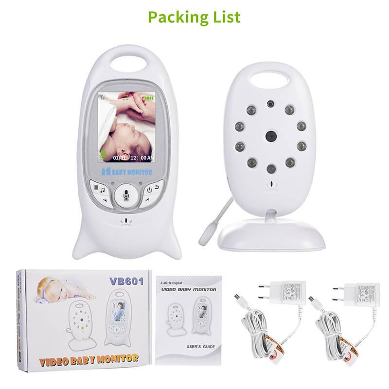 Portable Baby Monitor with Camera and Night Vision – Travel Monitor with Two-Way Audio, Temperature Sensor, and Built-In Lullabies