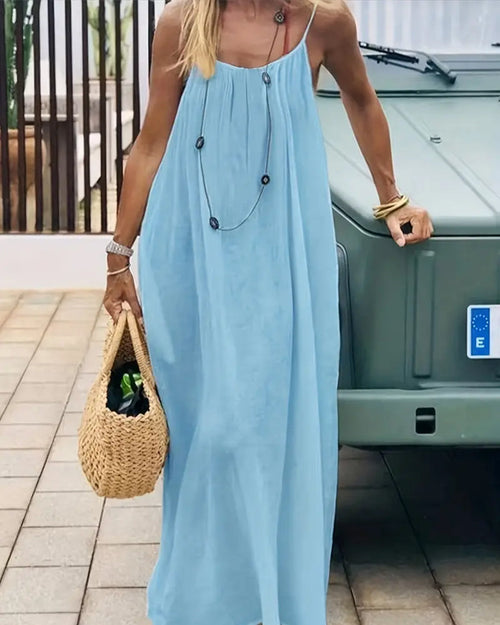 Robe camisole dos nu unie pour femme
