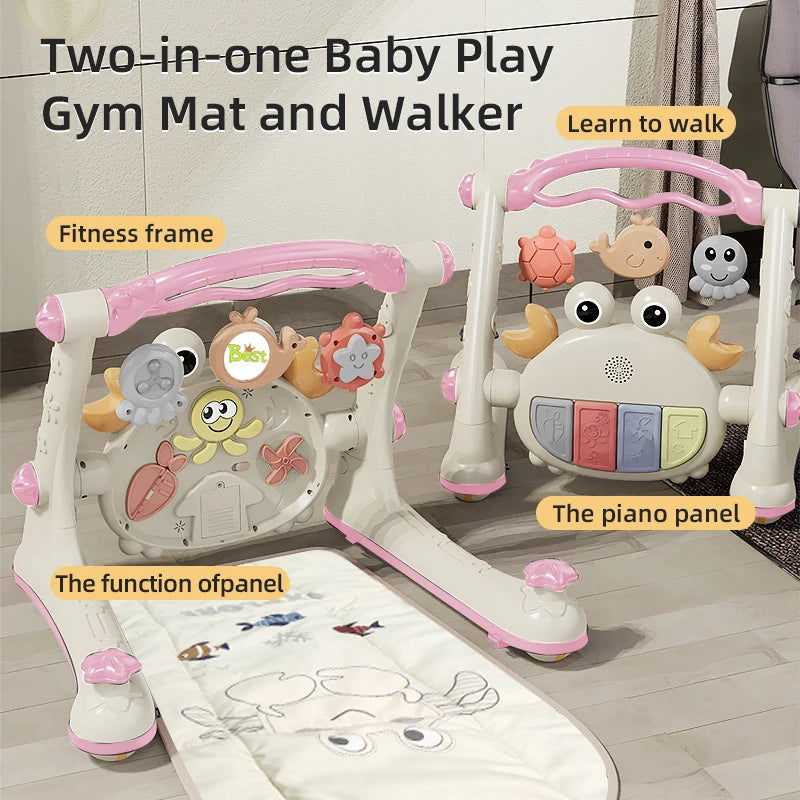 4-in-1 Baby Car Activity Center with Piano – Multi-Function Walker, Play Table & Fitness Gym for Newborns and Toddlers (0–18 Months)