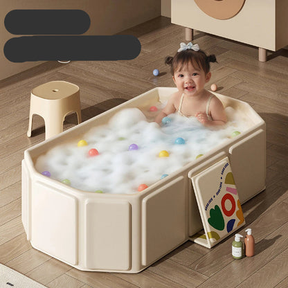 Foldable Baby Bathtub with Animal Design – Portable Infant & Toddler Shower Basin with Temperature Display & Drain Outlet