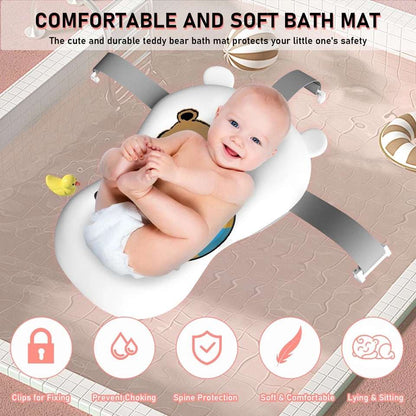 Foldable Baby Bathtub with Support Cushion – Non-Slip, Compact, and Safe for Newborns
