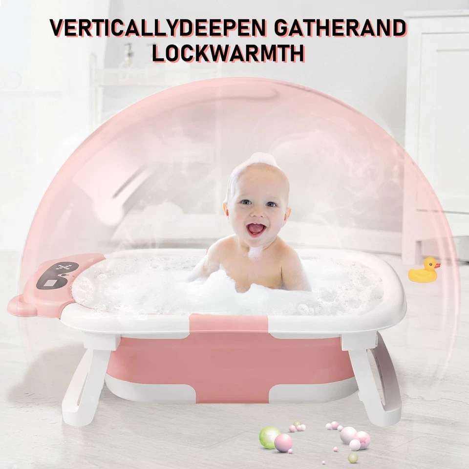 Foldable Baby Bathtub with Support Cushion – Non-Slip, Compact, and Safe for Newborns