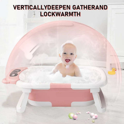 Foldable Baby Bathtub with Support Cushion – Non-Slip, Compact, and Safe for Newborns