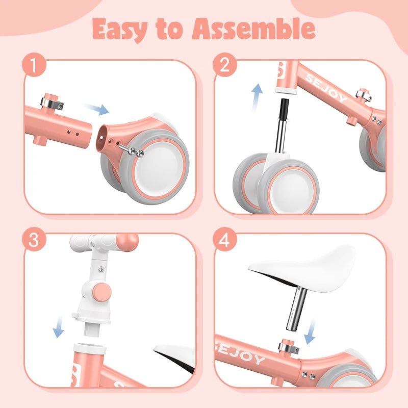 Adjustable Baby Bike – First Balance Bike for Boys and Girls with Adjustable Seat and Handlebar