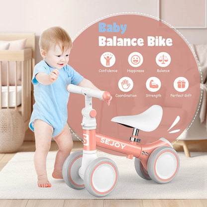 Adjustable Baby Bike – First Balance Bike for Boys and Girls with Adjustable Seat and Handlebar