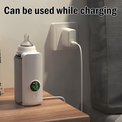 Portable Wireless Baby Bottle Warmer with USB Charging – Keeps Milk at Ideal Temperature for Travel and Outings