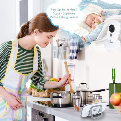 Baby Camera with Portable Monitor – Night Vision, Two-Way Audio, and Temperature Control