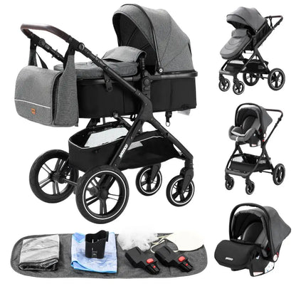 3-in-1 Baby Stroller Cradella™ C3 | complete with accessories | Reclining, compact, and suitable from birth