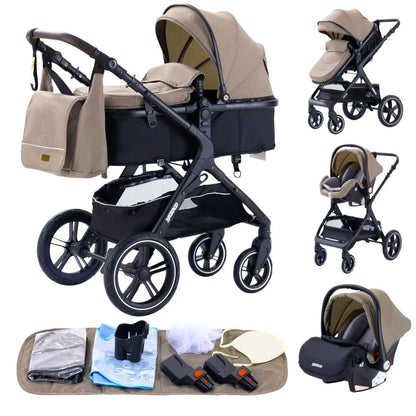 3-in-1 Baby Stroller Cradella™ C3 | complete with accessories | Reclining, compact, and suitable from birth