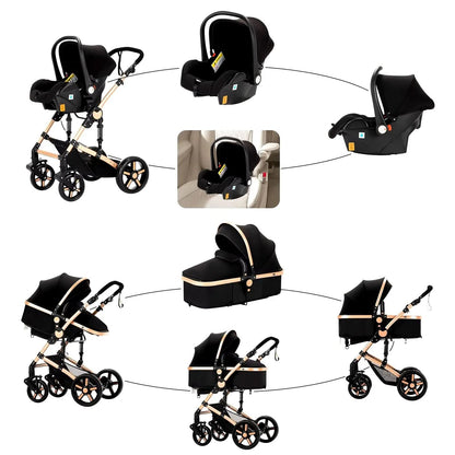 Cochecito 3 en 1 Cradella™ X9 | Ligero, elegante y con suspensión 360° | Completo con silla de coche y accesorios