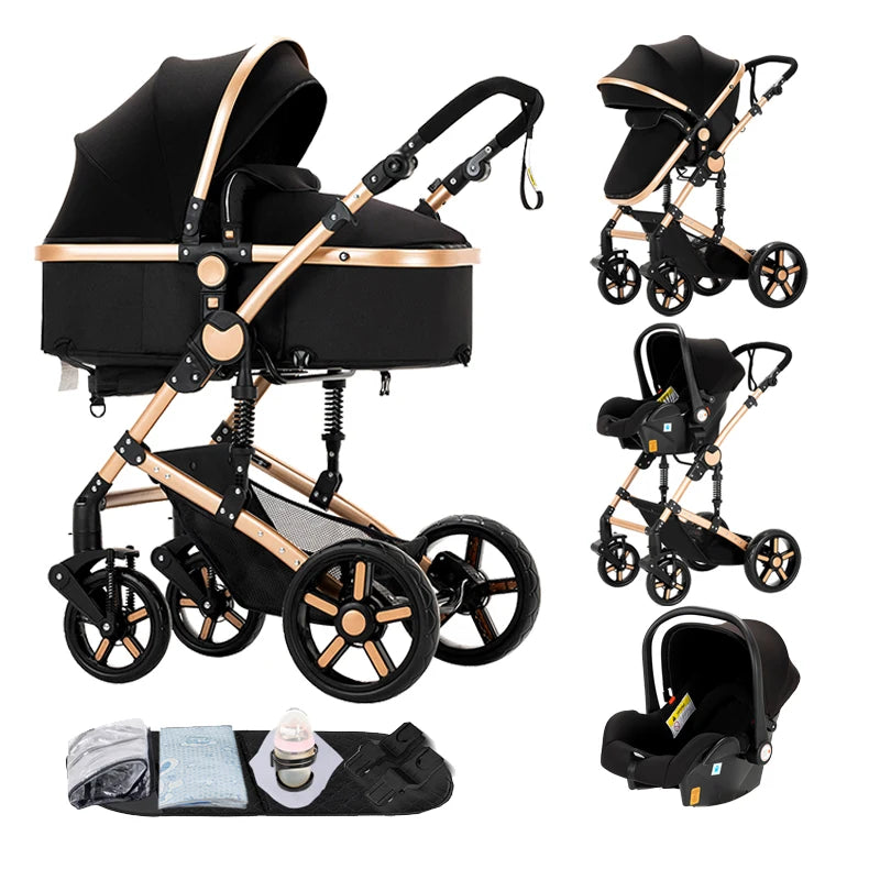 Cochecito 3 en 1 Cradella™ X9 | Ligero, elegante y con suspensión 360° | Completo con silla de coche y accesorios