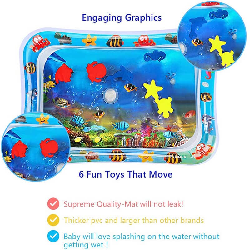 Inflatable Water Mat for Babies – Safe, Fun, and Educational Tummy Time to Strengthen Neck and Back
