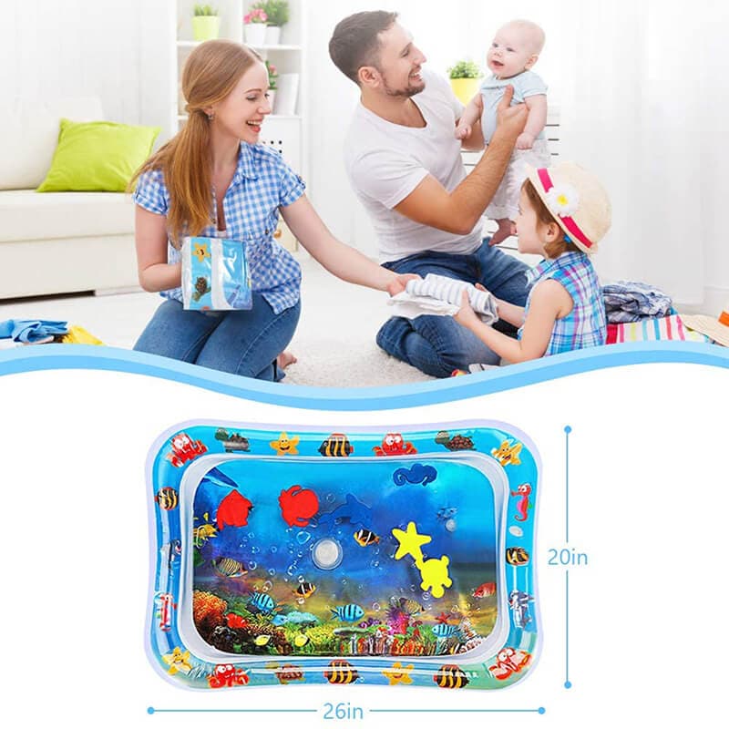 Inflatable Water Mat for Babies – Safe, Fun, and Educational Tummy Time to Strengthen Neck and Back