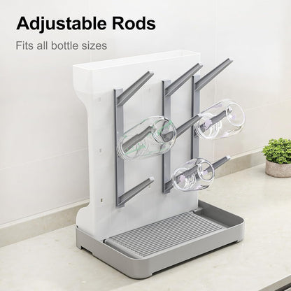 Vertical Baby Bottle Drying Rack with Drip Tray – Compact and Safe Organizer, BPA-Free