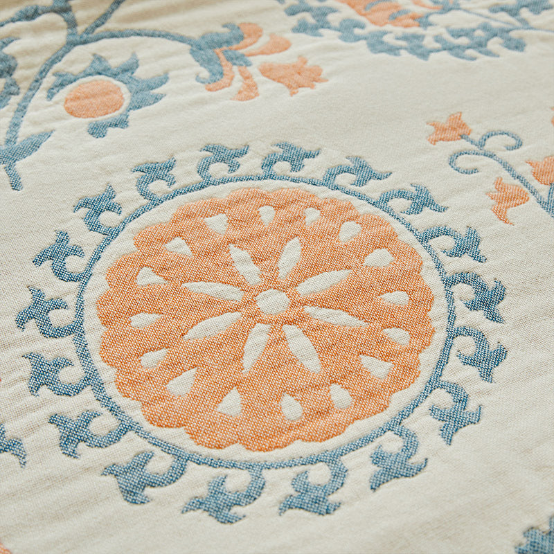 Floral Reversible Cotton Gauze Blanket