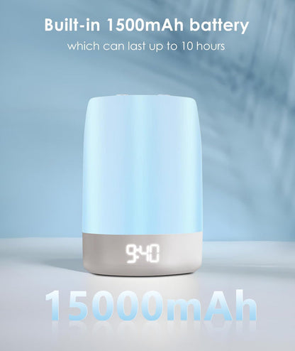 Baby white noise machine with night light, Bluetooth speaker, and timer – 32 relaxing sounds and 1500 mAh battery