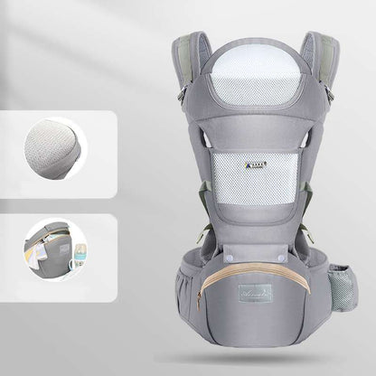 Portable Front Baby Carrier Backpack with Storage Pockets – Breathable and Adjustable for 4–36 Months