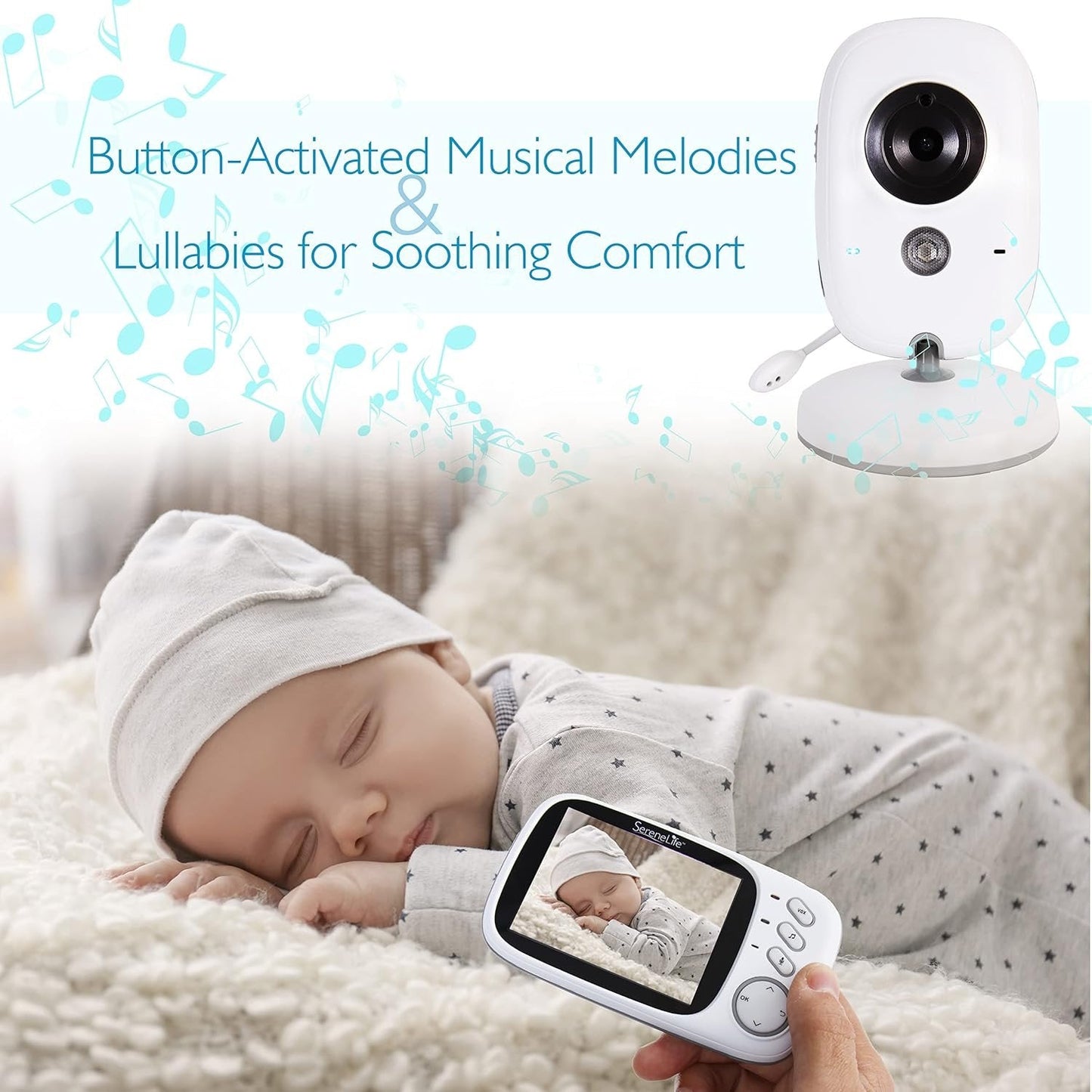 Baby Camera with Portable Monitor – Night Vision, Two-Way Audio, and Temperature Control