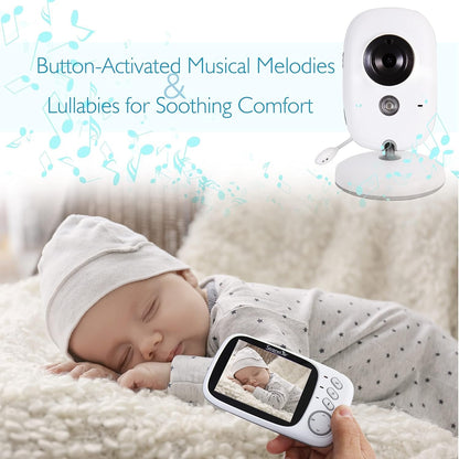 Baby Camera with Portable Monitor – Night Vision, Two-Way Audio, and Temperature Control