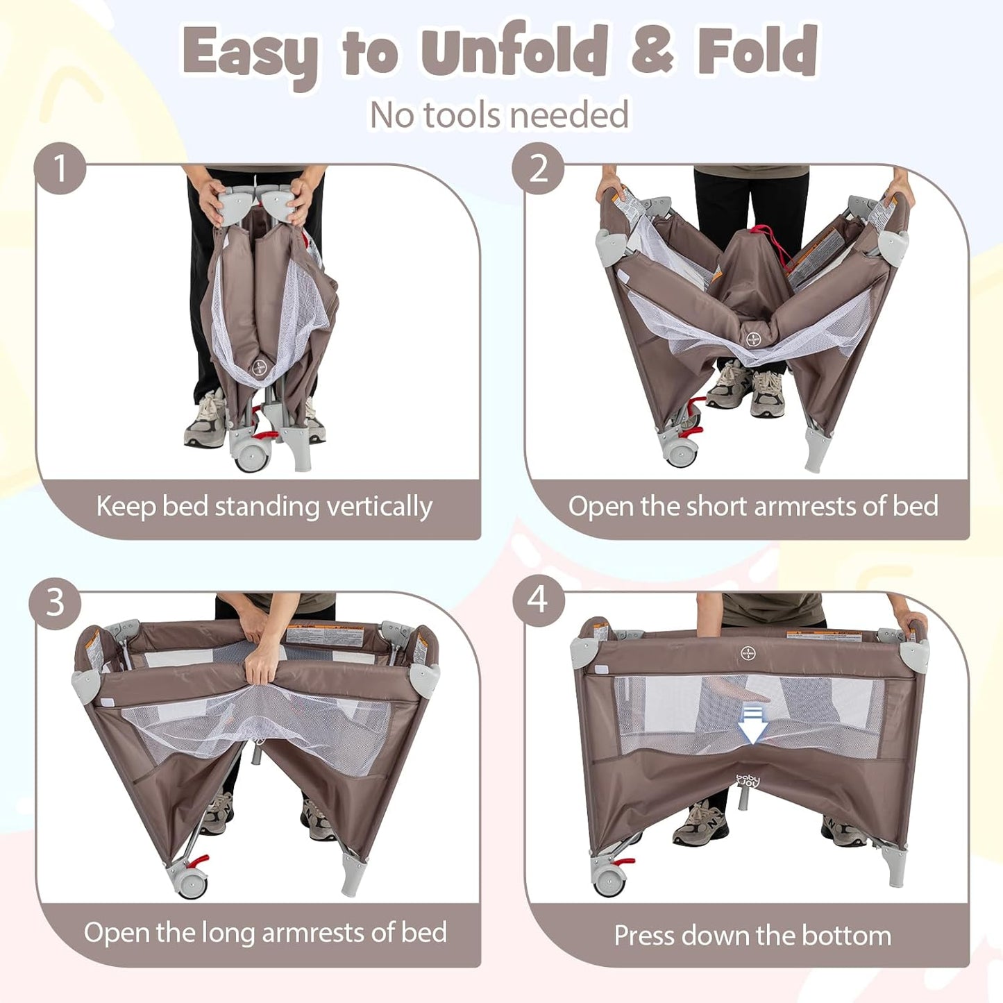 Cuna bebé portátil 5 en 1 con cambiador, moisés, correa de seguridad y entrada lateral con cremallera