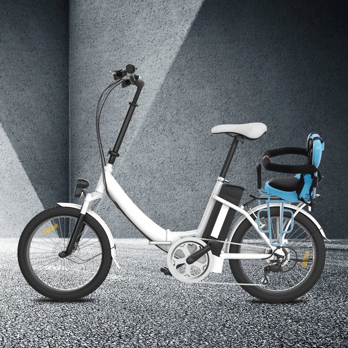 Rear Mounted Child Bike Seat – Cushioned Safety Saddle with Backrest, Footrests & Guardrails for Kids 6 Months–6 Years