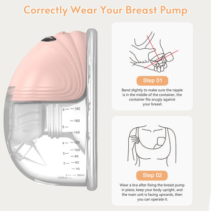 Portable Electric Breast Pump – 3 Modes, 12 Suction Levels, 180 ml, Quiet & Leak-Free with Rechargeable Type-C Battery