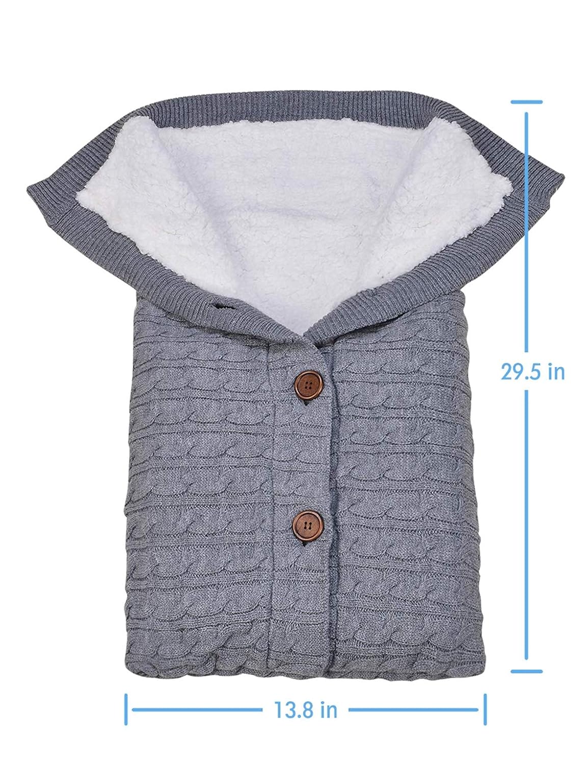 Knitted Baby Sleeping Bag and Blanket with Fleece Lining – Soft, Warm, and Comfortable for Newborns (0–18 Months)