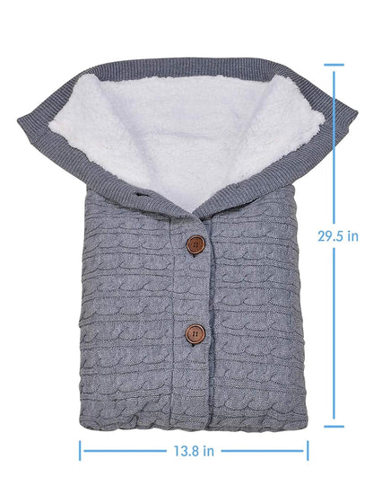 Knitted Baby Sleeping Bag and Blanket with Fleece Lining – Soft, Warm, and Comfortable for Newborns (0–18 Months)