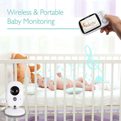 Baby Camera with Portable Monitor – Night Vision, Two-Way Audio, and Temperature Control